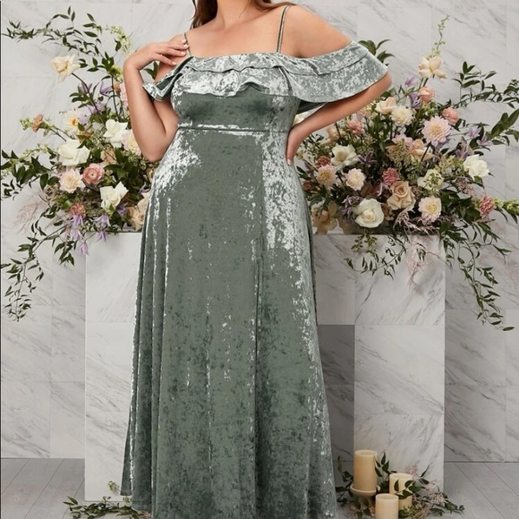 Dresses Plus Sized Sage Green Velvet Dress Poshmark